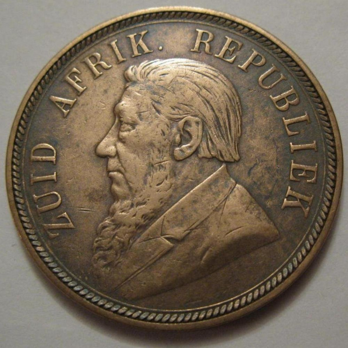 (1898) Монета ЮАР (Южная Африка) 1898 год 1 пенни &quot;Пауль Крюгер&quot;  Медь Медь  XF